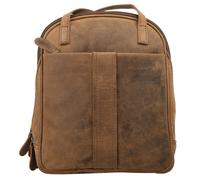 Cityrucksack BAGAN, Damen, Gr. B/H/T: 29cm x 24cm x 10cm, onesize, braun, Leder, Rindsleder, Retro, Rucksäcke Cityrucksack, echt Leder (96605040-0) braun
