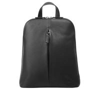 Cityrucksack BETTY BARCLAY "BETTY BARCLAY Damen echt Leder", Damen, Gr. B/H/T: 33cm x 24cm x 9cm, onesize, schwarz, Leder, Rindsleder, unifarben, Rucksäcke Cityrucksack, echt Leder (93918301-0) schwar