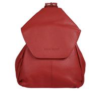 Cityrucksack BRUNO BANANI "BRUNO BANANI Damen Rucksack echt Leder", Damen, Gr. B/H/T: 20cm x 27cm x 12cm, onesize, rot, Leder, Rindsleder, leicht glänzend, unifarben, Rucksäcke Cityrucksack, echt Lede