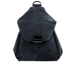 Cityrucksack BRUNO BANANI "BRUNO BANANI Damen Rucksack echt Leder", Damen, Gr. B/H/T: 25cm x 20cm x 9cm, onesize, blau, Leder, Rindsleder, unifarben, Rucksäcke Cityrucksack, echt Leder (84043509-0) bl