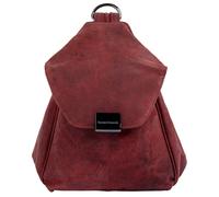 Cityrucksack BRUNO BANANI, Damen, Gr. B/H/T: 25cm x 20cm x 9cm, onesize, rot, Leder, Rindsleder, unifarben, Rucksäcke Cityrucksack, echt Leder (91924953-0) rot