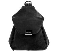 Cityrucksack BRUNO BANANI, Damen, Gr. B/H/T: 25cm x 20cm x 9cm, onesize, schwarz, Leder, Rindsleder, unifarben, Rucksäcke Cityrucksack, echt Leder (46002441-0) schwarz