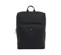Cityrucksack CALVIN KLEIN "CK ESSENTIAL SQUARED BP RUB", Herren, Gr. B/H/T: 29cm x 41cm x 13cm, schwarz, Lederimitat, Polyester, Basic, Rucksäcke Cityrucksack, Freizeitrucksack, Freizeit-Bag mit Reißv