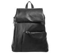 Cityrucksack CLUTY "CLUTY Damen City-Rucksack echt Leder, Made in Italy", Damen, Gr. B/H/T: 27cm x 30cm x 4cm, onesize, schwarz, Leder, Rindsleder, leicht glänzend, unifarben, Rucksäcke Cityrucksack,