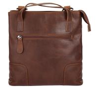 Cityrucksack CLUTY, Damen, Gr. B/H/T: 25cm x 25cm x 7cm, onesize, braun (cognac), Leder, Rindsleder, Retro, Rucksäcke Cityrucksack, echt Leder (75572519-0)