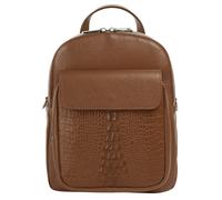 Cityrucksack CLUTY, Damen, Gr. B/H/T: 26cm x 22cm x 9cm, onesize, braun (cognac), Leder, Rindsleder, Rucksäcke Cityrucksack, echt Leder, Made in Italy (59376447-0) cognac