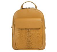 Cityrucksack CLUTY, Damen, Gr. B/H/T: 26cm x 22cm x 9cm, onesize, gelb, Leder, Rindsleder, Rucksäcke Cityrucksack, echt Leder, Made in Italy (87619569-0)