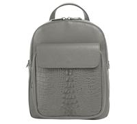 Cityrucksack CLUTY, Damen, Gr. B/H/T: 26cm x 22cm x 9cm, onesize, grau, Leder, Rindsleder, Rucksäcke Cityrucksack, echt Leder, Made in Italy (64407609-0) grau