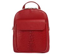 Cityrucksack CLUTY, Damen, Gr. B/H/T: 26cm x 22cm x 9cm, onesize, rot, Leder, Rindsleder, Rucksäcke Cityrucksack, echt Leder, Made in Italy (42687945-0)