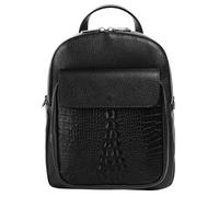 Cityrucksack CLUTY, Damen, Gr. B/H/T: 26cm x 22cm x 9cm, onesize, schwarz, Leder, Rindsleder, Rucksäcke Cityrucksack, echt Leder, Made in Italy (11418735-0)