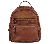 Cityrucksack CLUTY, Damen, Gr. B/H/T: 27cm x 24cm x 6cm, onesize, braun (cognac), Leder, Rindsleder, unifarben, Rucksäcke Cityrucksack, echt Leder, Made in Italy (56733500-0) cognac