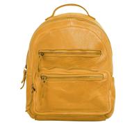 Cityrucksack CLUTY, Damen, Gr. B/H/T: 27cm x 24cm x 6cm, onesize, gelb, Leder, Rindsleder, unifarben, Rucksäcke Cityrucksack, echt Leder, Made in Italy (28114130-0) gelb