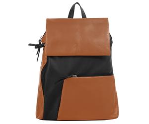 Cityrucksack CLUTY, Damen, Gr. B/H/T: 27cm x 30cm x 4cm, onesize, braun (cognac), Leder, Rindsleder, Rucksäcke Cityrucksack, echt Leder, Made in Italy (44117102-0) cognac