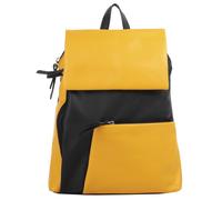 Cityrucksack CLUTY, Damen, Gr. B/H/T: 27cm x 30cm x 4cm, onesize, gelb, Leder, Rindsleder, leicht glänzend, unifarben, Rucksäcke Cityrucksack, echt Leder, Made in Italy (66016224-0) gelb