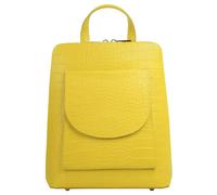 Cityrucksack CLUTY, Damen, Gr. B/H/T: 28cm x 23cm x 8cm, onesize, gelb, Leder, Rindsleder, Rucksäcke Cityrucksack, echt Leder, Made in Italy (32940444-0) gelb