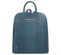 Cityrucksack CLUTY, Damen, Gr. B/H/T: 28cm x 29cm x 12cm, onesize, blau, Leder, Rindsleder, Rucksäcke Cityrucksack, echt Leder, Made in Italy (28298302-0)