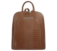 Cityrucksack CLUTY, Damen, Gr. B/H/T: 28cm x 29cm x 12cm, onesize, braun (cognac), Leder, Rindsleder, Rucksäcke Cityrucksack, echt Leder, Made in Italy (20596066-0) cognac