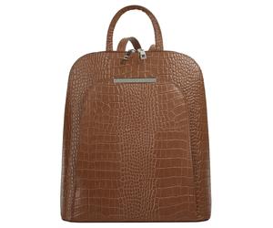 Cityrucksack CLUTY, Damen, Gr. B/H/T: 28cm x 29cm x 12cm, onesize, braun (cognac), Leder, Rindsleder, Rucksäcke Cityrucksack, echt Leder, Made in Italy (20596066-0) cognac