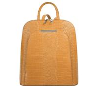 Cityrucksack CLUTY, Damen, Gr. B/H/T: 28cm x 29cm x 12cm, onesize, gelb, Leder, Rindsleder, Rucksäcke Cityrucksack, echt Leder, Made in Italy (48205720-0) gelb