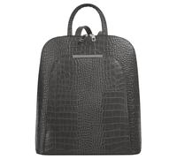 Cityrucksack CLUTY, Damen, Gr. B/H/T: 28cm x 29cm x 12cm, onesize, schwarz (anthrazit), Leder, Rindsleder, Rucksäcke Cityrucksack, echt Leder, Made in Italy (32936438-0) anthrazit