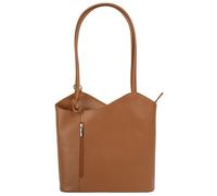Cityrucksack CLUTY, Gr. B/H/T: 29cm x 28cm x 9cm, onesize, braun (cognac), Rindsleder, Leder, beschichtet, leicht glänzend, elegant, Rucksäcke, echt Leder, Made in Italy (85536057-0) cognac