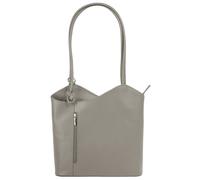 Cityrucksack CLUTY, Damen, Gr. B/H/T: 29cm x 28cm x 9cm, onesize, grau, Leder, Rindsleder, beschichtet, leicht glänzend, Rucksäcke Cityrucksack, echt Leder, Made in Italy (65179869-0) grau