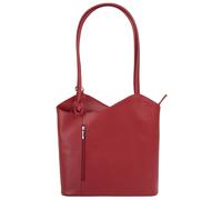 Cluty Shopper Rucksack Kombination Echt Leder Damen | Made in Italy, 2in1 Shopper, Handtasche zum Umwandeln, Rucksack mit Smartphonefach, Reißverschlussfächer rot | 016715