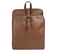 Cityrucksack CLUTY, Damen, Gr. B/H/T: 32cm x 25cm x 8cm, onesize, braun (cognac), Leder, Rindsleder, leicht glänzend, unifarben, Rucksäcke Cityrucksack, echt Leder, Made in Italy (64634037-0) cognac