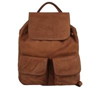 Cityrucksack CLUTY, Damen, Gr. B/H/T: 32cm x 28cm x 12cm, onesize, braun (cognac), Leder, Rindsleder, Retro, Rucksäcke Cityrucksack, echt Leder, Made in Italy (90224619-0) cognac