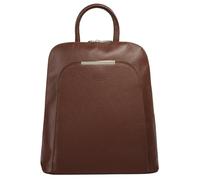 Cityrucksack CLUTY, Damen, Gr. B/H/T: 32cm x 28cm x 12cm, onesize, braun, Leder, Rindsleder, Strukturmuster, Rucksäcke Cityrucksack, echt Leder, Made in Italy (57404517-0) braun