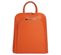 Cityrucksack CLUTY, Damen, Gr. B/H/T: 32cm x 28cm x 12cm, onesize, orange, Leder, Rindsleder, Strukturmuster, Rucksäcke Cityrucksack, echt Leder, Made in Italy (59758615-0) orange