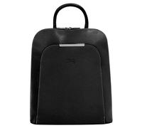 Cityrucksack CLUTY, Damen, Gr. B/H/T: 32cm x 28cm x 12cm, onesize, schwarz, Leder, Rindsleder, Strukturmuster, Rucksäcke Cityrucksack, echt Leder, Made in Italy (61033317-0) schwarz