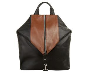 Cityrucksack CLUTY, Damen, Gr. B/H/T: 33cm x 31cm x 13cm, onesize, braun (cognac), Leder, Rindsleder, unifarben, Rucksäcke Cityrucksack, echt Leder, Made in Italy (75289745-0) cognac
