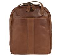Cityrucksack CLUTY, Damen, Gr. B/H/T: 26cm x 7cm, onesize, braun (cognac), Leder, Rindsleder, Retro, Rucksäcke Cityrucksack, echt Leder (69870528-0) cognac