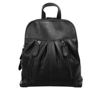 Cityrucksack CLUTY, Damen, Gr. B/H/T: 28cm x 24cm x 8cm, onesize, schwarz, Leder, Rindsleder, Retro, Rucksäcke Cityrucksack, echt Leder (49413860-0) schwarz