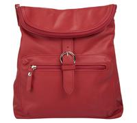 Cityrucksack FORTY, Damen, Gr. B/H/T: 28cm x 30cm x 8cm, onesize, rot, Leder, Rindsleder, leicht glänzend, unifarben, Rucksäcke Cityrucksack, echt Leder, Made in Italy (84921926-0) rot