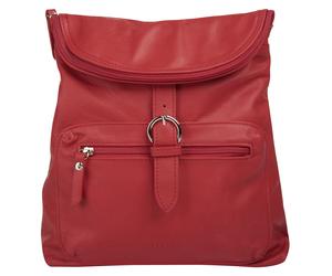 Cityrucksack FORTY, Damen, Gr. B/H/T: 28cm x 30cm x 8cm, onesize, rot, Leder, Rindsleder, Rucksäcke Cityrucksack, echt Leder, Made in Italy (84921926-0) rot