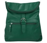 Cityrucksack FORTY "FORTY Damen Rucksack echt Leder, Made in Italy", Damen, Gr. B/H/T: 28cm x 30cm x 8cm, onesize, grün (dunkelgrün), Leder, Rindsleder, leicht glänzend, unifarben, Rucksäcke Cityrucks