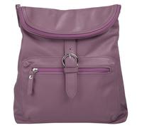 Cityrucksack FORTY "FORTY Damen Rucksack echt Leder, Made in Italy", Damen, Gr. B/H/T: 28cm x 30cm x 8cm, onesize, lila (violett), Leder, Rindsleder, leicht glänzend, unifarben, Rucksäcke Cityrucksack