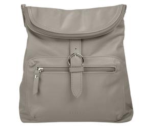 Cityrucksack FORTY "FORTY Damen Rucksack echt Leder, Made in Italy", Damen, Gr. B/H/T: 28cm x 30cm x 8cm, onesize, grau, Leder, Rindsleder, leicht glänzend, unifarben, Rucksäcke Cityrucksack, echt Led