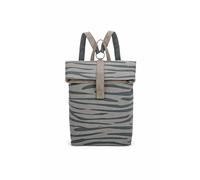 Cityrucksack FRITZI AUS PREUSSEN "Izzy03", Damen, Gr. B/H/T: 18cm, grau (grau, beige), Baumwolle, Kunstfaser, Rucksäcke Cityrucksack, mit stufenlosvertellbaren Trägern (72534056-0) grau, beige