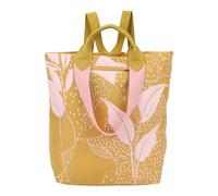 Cityrucksack FRITZI AUS PREUSSEN "Leaves Lighty", Damen, Gr. B/H/T: 30cm, senf, Nylon, bedruckt, Rucksäcke Cityrucksack, aus robustem Nylon (94177103-0) senf