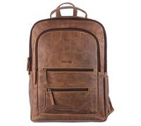 Cityrucksack GREENLAND NATURE "Montenegro", Damen, Gr. B/H/T: 30cm x 42cm x 18cm, braun, Rindsleder, Rucksäcke Cityrucksack, mit Kartensteckfächer mit RFID-Schutz (52742325-0) braun