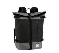 Cityrucksack KANGAROOS, Damen, Gr. B/H/T: 31cm x 53cm x 15cm, schwarz, Nylon, Rucksäcke Cityrucksack, mit modischem Roll Top (41574933-0) schwarz