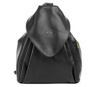 Cityrucksack PIKÉ "ANNA MARIA", Damen, Gr. B/H/T: 31cm x 25cm x 8cm, onesize, schwarz, Leder, Rindsleder, leicht glänzend, Rucksäcke Cityrucksack, echt Leder, Made in Italy (90933866-0) schwarz