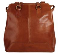 Cityrucksack PIKÉ, Damen, Gr. B/H/T: 26cm x 26cm x 10cm, onesize, braun, Leder, Rindsleder, Rucksäcke Cityrucksack, echt Leder, Made in Italy (065833-0)