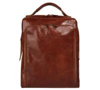 Cityrucksack PIKÉ, Gr. B/H/T: 27cm x 36cm x 7cm, onesize, braun (cognac), Rindsleder, Leder, klassisch, Rucksäcke, echt Leder, Made in Italy (50676803-0) cognac