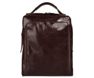 Cityrucksack PIKÉ, Damen, Gr. B/H/T: 27cm x 36cm x 7cm, onesize, braun, Leder, Rindsleder, Rucksäcke Cityrucksack, echt Leder, Made in Italy (032286-0)