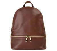 Cityrucksack PIKÉ, Damen, Gr. B/H/T: 28cm x 24cm x 9cm, onesize, braun, Leder, Rindsleder, Rucksäcke Cityrucksack, echt Leder, Made in Italy (254593-0) braun