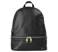 Cityrucksack PIKÉ, Damen, Gr. B/H/T: 28cm x 24cm x 9cm, onesize, schwarz, Leder, Rindsleder, Rucksäcke Cityrucksack, echt Leder, Made in Italy (445443-0) schwarz